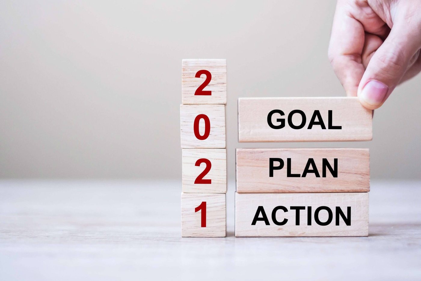 Goal, plan and action blocks representing planning for financial institutions