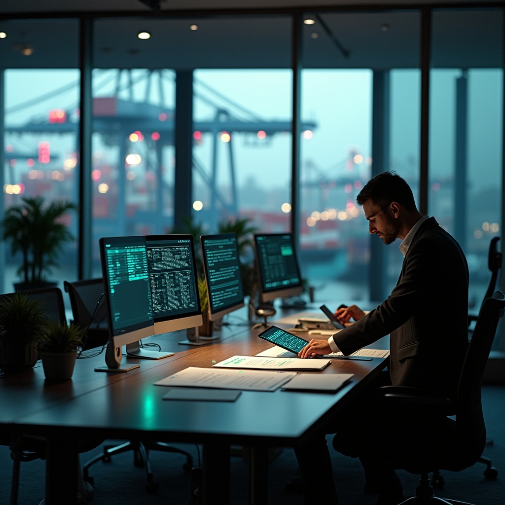 Container port operations behind trade finance processing
